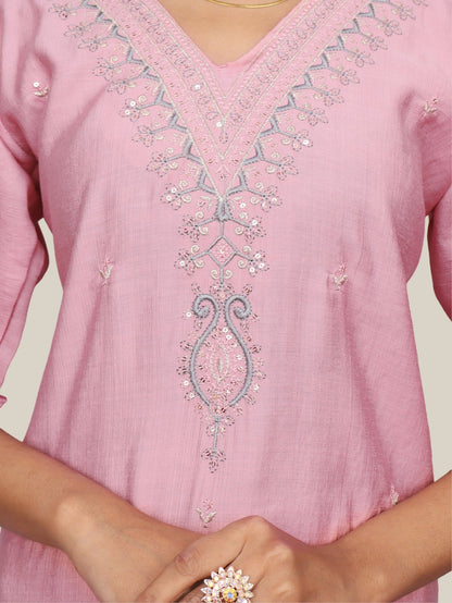 Cotton Kurti with Beautifully Embroidered Neckline - UrbanNest Co