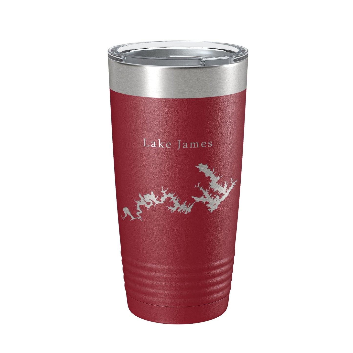Lake James Map Tumbler Travel Mug Insulated Laser Engraved Coffee Cup North Carolina 20 oz - UrbanNest Co