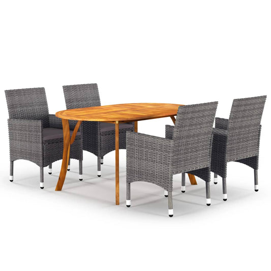 NNEVL 5 Piece Garden Dining Set Grey - UrbanNest Co