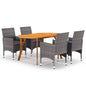 NNEVL 5 Piece Garden Dining Set Grey - UrbanNest Co