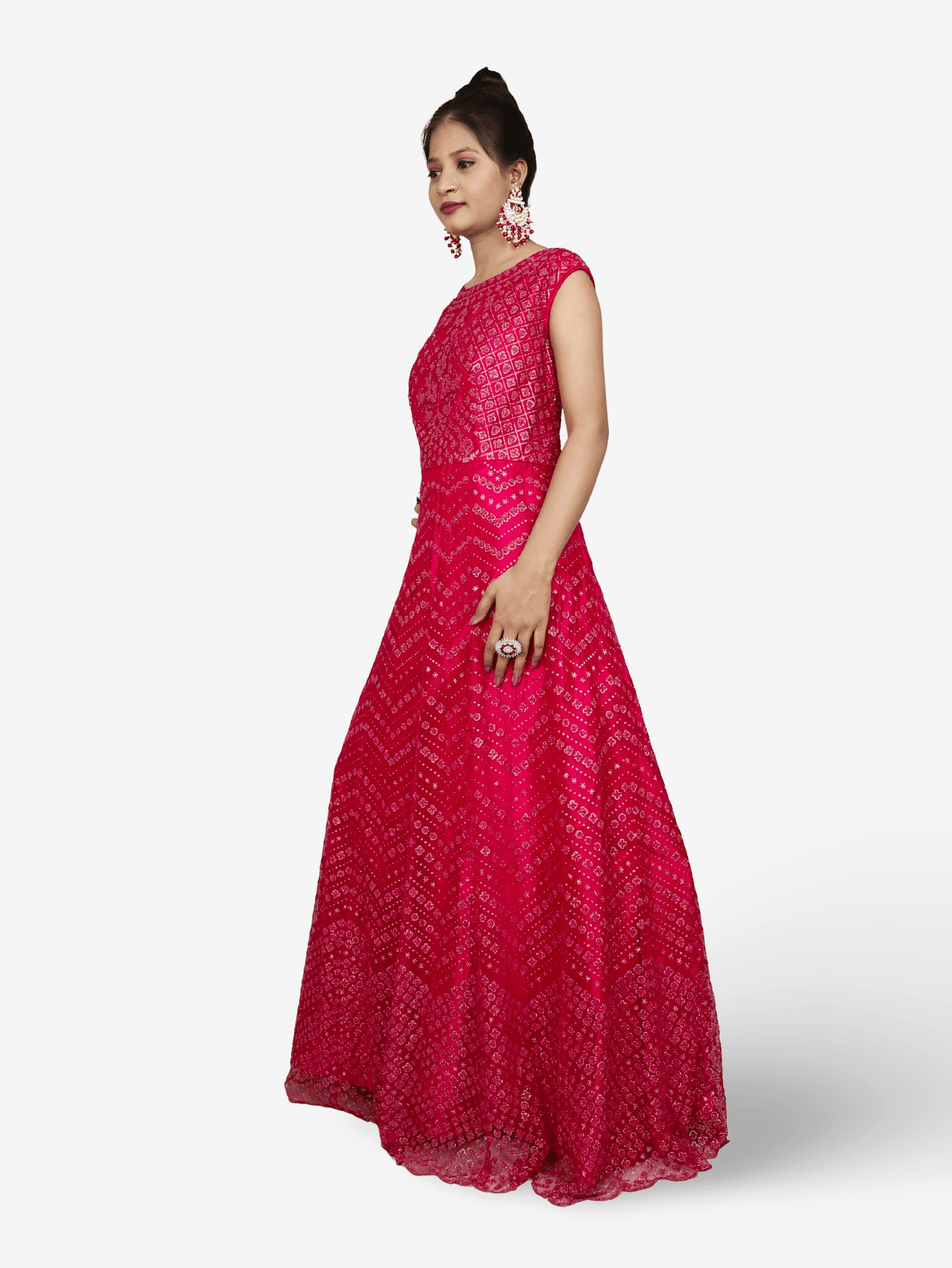 Gown with Glitter & Shimmery effect for Women by Shreekama - UrbanNest Co