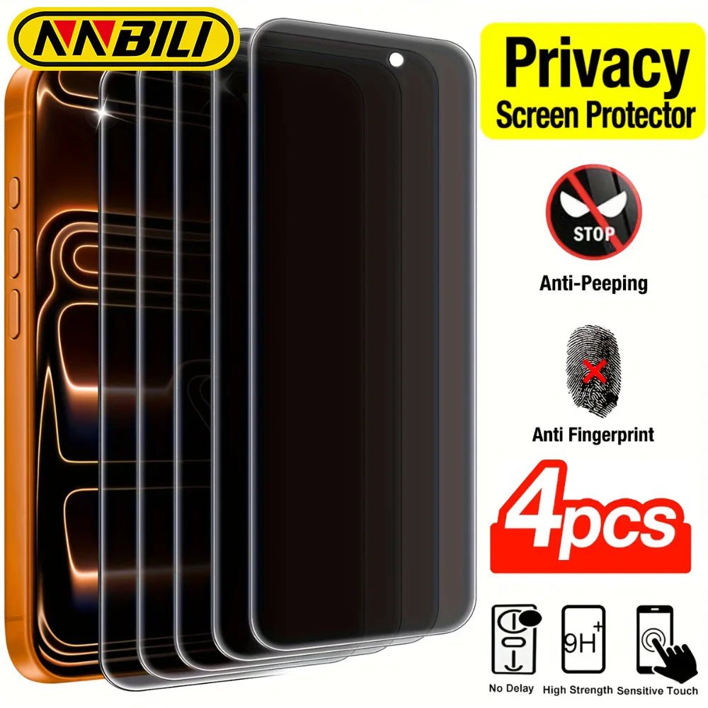 NNBILI 4Pcs Complete Coverage Tempered Glass Screen Protectors Designed For Various For iPhone 17 16 15 14 13 12 11Pro MAX Phone - UrbanNest Co