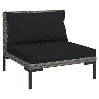 NNEVL 9 Piece Garden Lounge Set with Cushions Poly Rattan Dark Grey - UrbanNest Co
