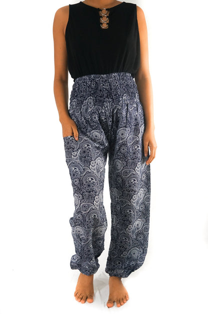 Black Paisley Pants Women Boho Pants Hippie Pants Yoga - UrbanNest Co
