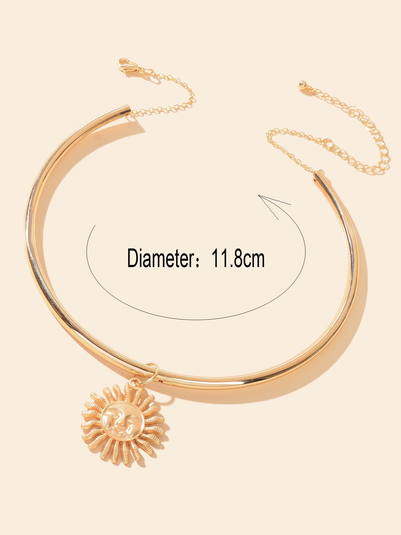 Cool Rock Style Gold Choker Collar Smile Sun Collar Necklace Party Decoration - UrbanNest Co