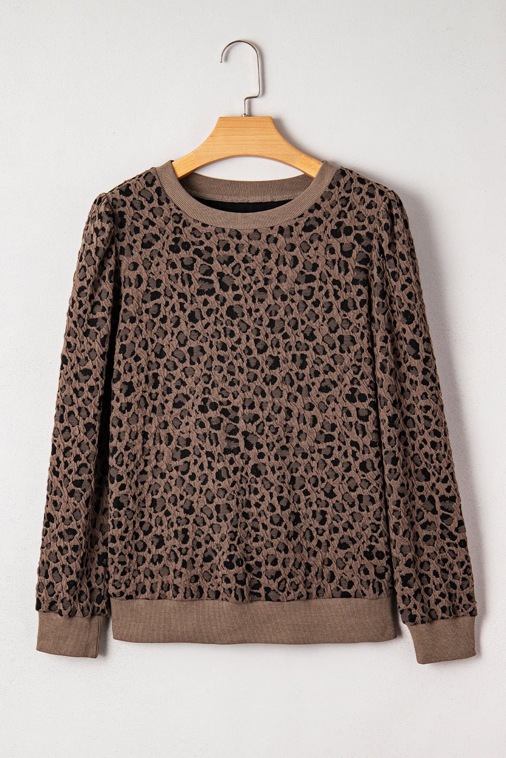 Annie Ribbed Trim Leopard Top - UrbanNest Co