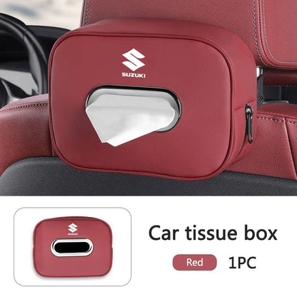 Leather Car Tissue Organizer Storage Bag–Multi - Position Holder Red - UrbanNest Co