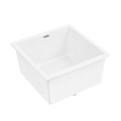 Cefito Kitchen Sink 45x45cm Granite Stone Sink Single Bowl White - UrbanNest Co