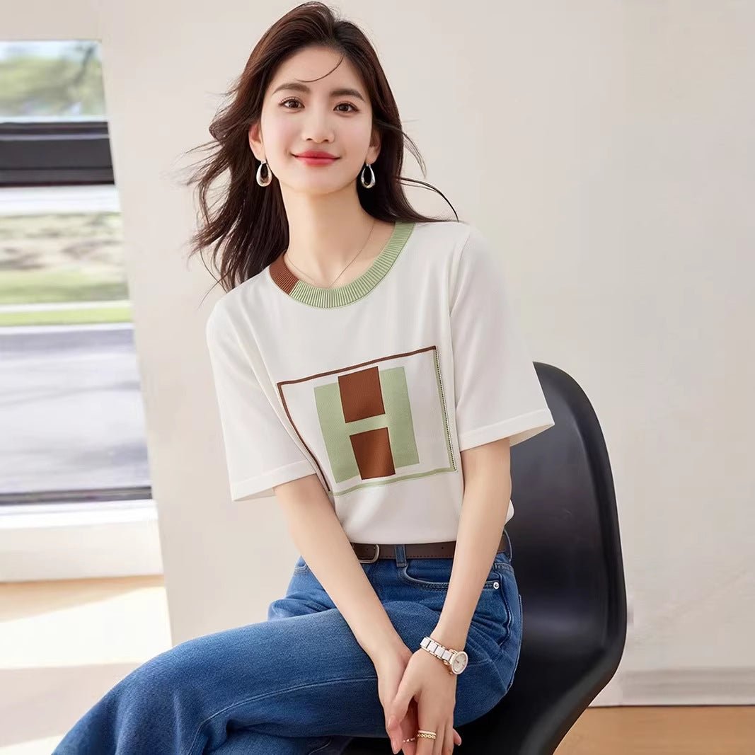 Chiffon Short Sleeve T-Shirt for Women Summer FashionStylish and Simple Top - UrbanNest Co