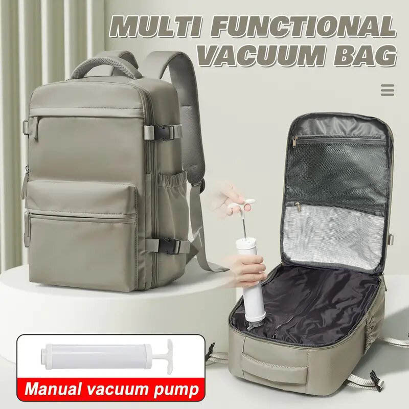 Ryanair Approved 40x20x25 Cabin Bag - Vacuum Compression Travel Backpack & 42x29x15 Storage Bag, Laptop Compartment - UrbanNest Co