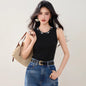 Chic Beaded Strapless Top for Women Spring and Autumn Sleeveless T-Shirt, Fitted Knitwear, Blazer Inner Layer - UrbanNest Co