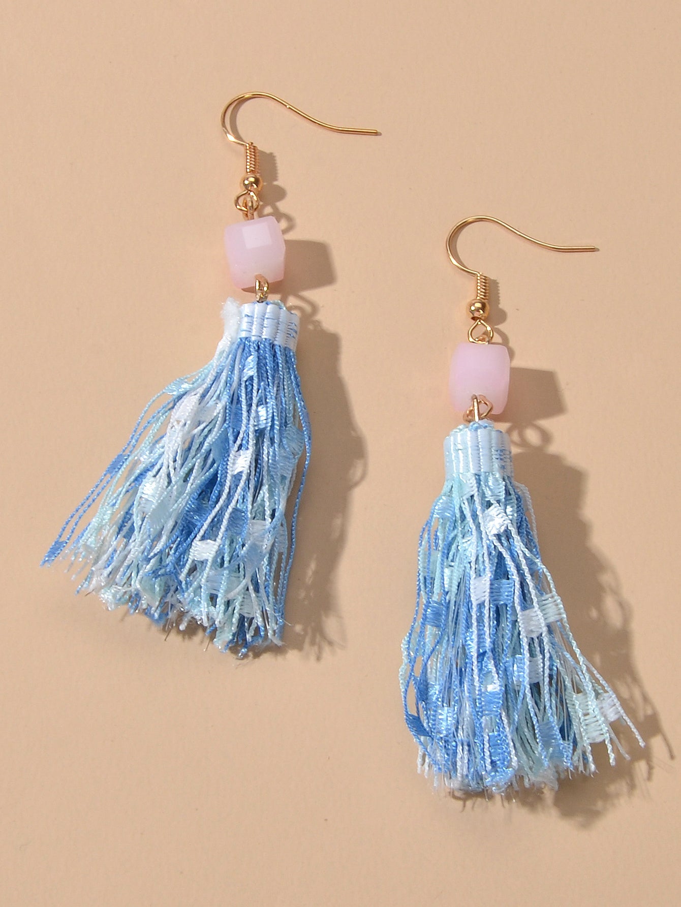 Ethnic Traditional Jewellery Pink Beads Rope Tassel Dangle Earrings for Women - UrbanNest Co