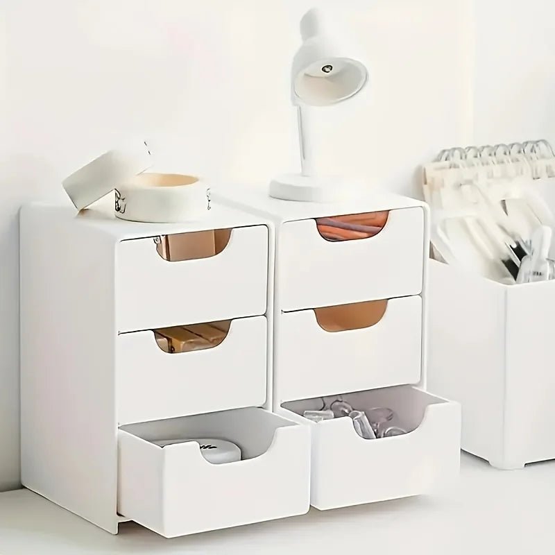 Chic 3 - Tier Desk Organizer with Drawers - Ideal for Office Supplies, Jewelry & Cosmetics Storage - Portable Divider Box - UrbanNest Co