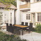NNEVL 7 Piece Outdoor Dining Set with Cushions Poly Rattan Black - UrbanNest Co