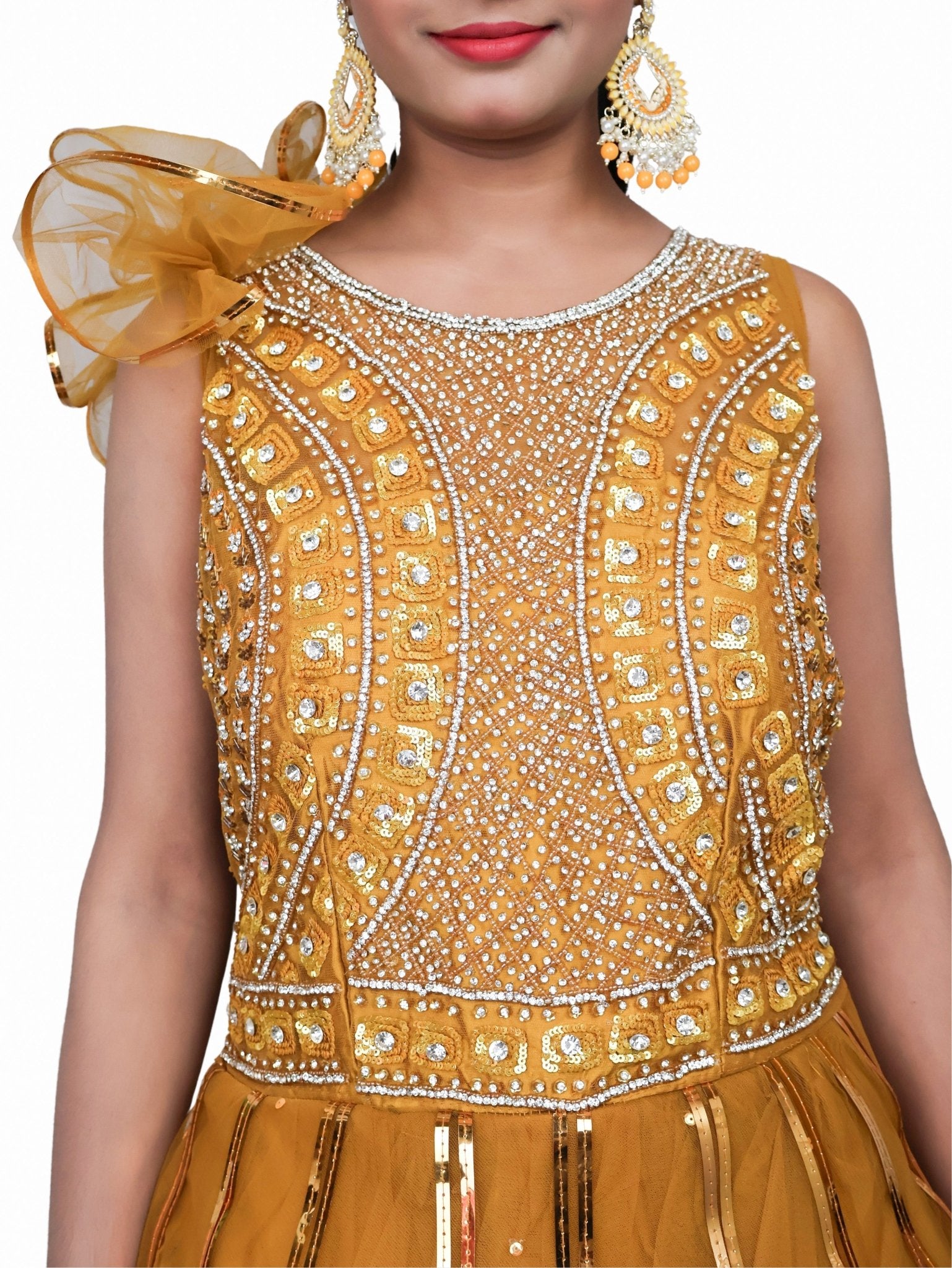 Gown with Cut Dana & Sequin Work by Shreekama - UrbanNest Co