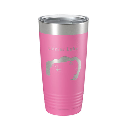 Carter Lake Map Tumbler Travel Mug Insulated Laser Engraved Coffee Cup Iowa Omaha Nebraska 20 oz - UrbanNest Co