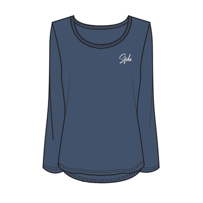 Alexis Ladies L/S Top - Blue Indigo - UrbanNest Co
