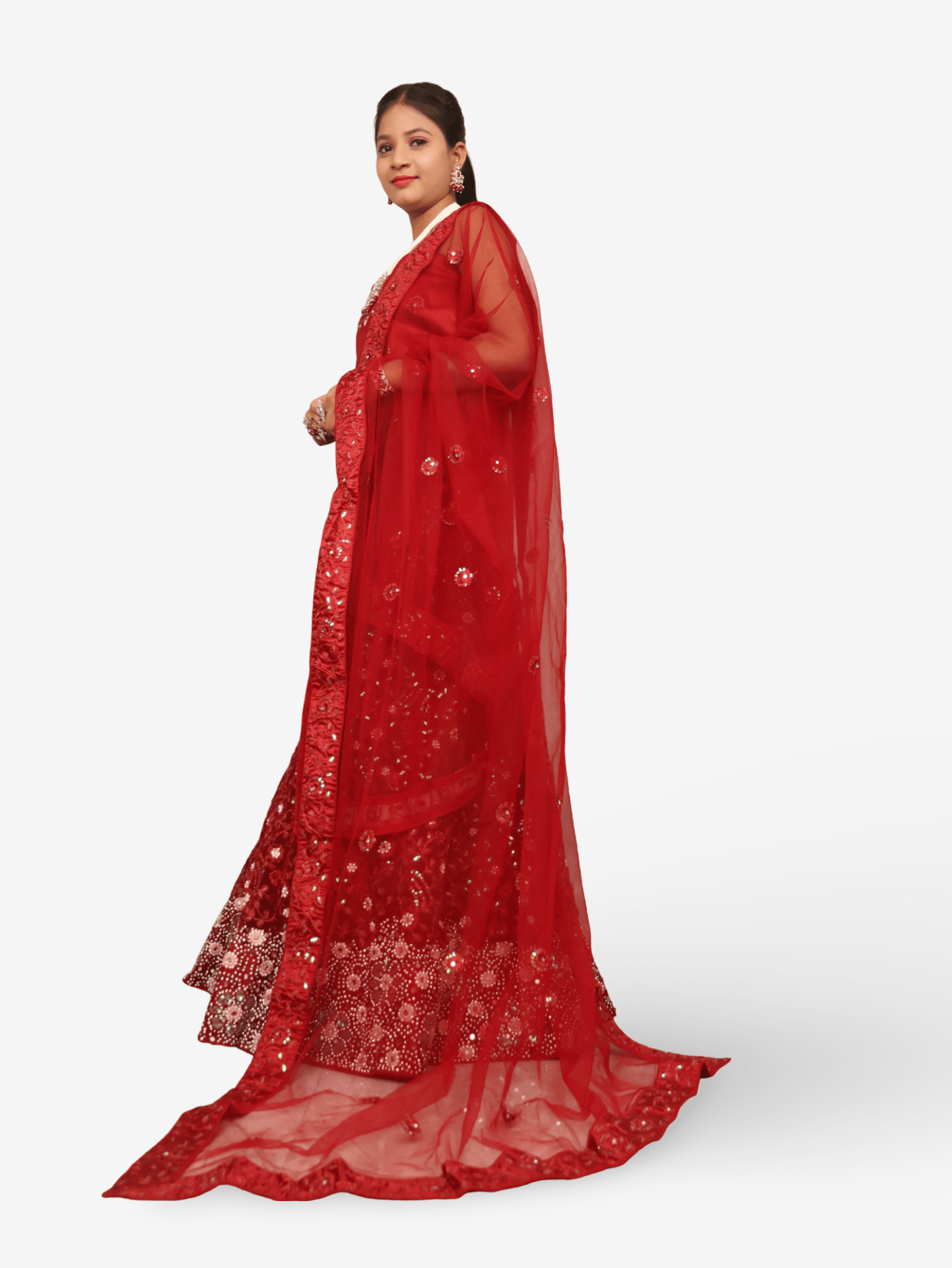 Semi - Stitched Lehenga with Sequin & Embroidery Work by Shreekama - UrbanNest Co