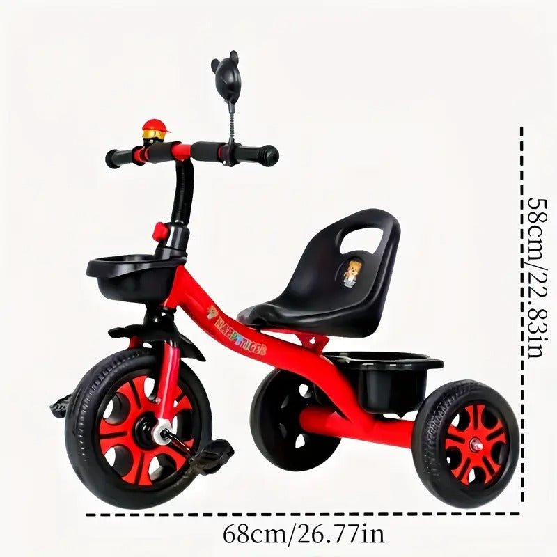 3 - Wheel Kids Red Tricycle Stainless Steel Bike - UrbanNest Co