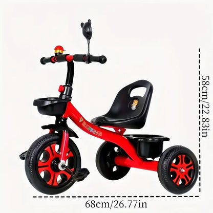 3 - Wheel Kids Red Tricycle Stainless Steel Bike - UrbanNest Co