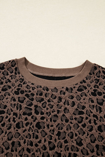 Annie Ribbed Trim Leopard Top - UrbanNest Co