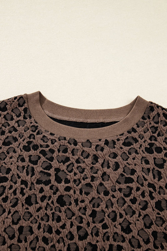 Annie Ribbed Trim Leopard Top - UrbanNest Co