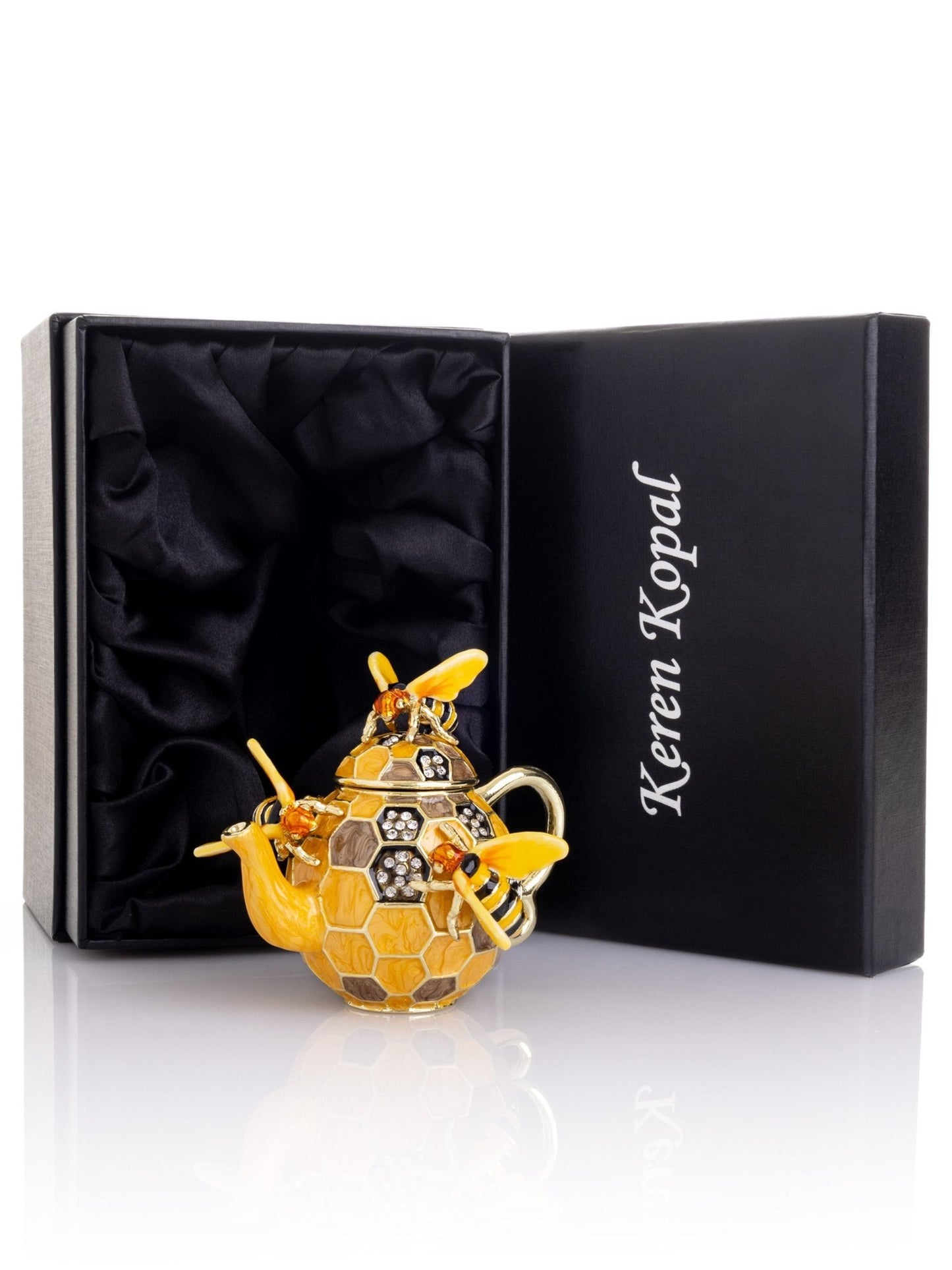 Bee & Honeycomb Teapot Trinket Box by Keren Kopal - UrbanNest Co