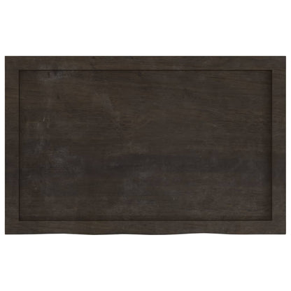 NNEVL Bathroom Countertop Dark Brown 80x50x4 cm Treated Solid Wood - UrbanNest Co