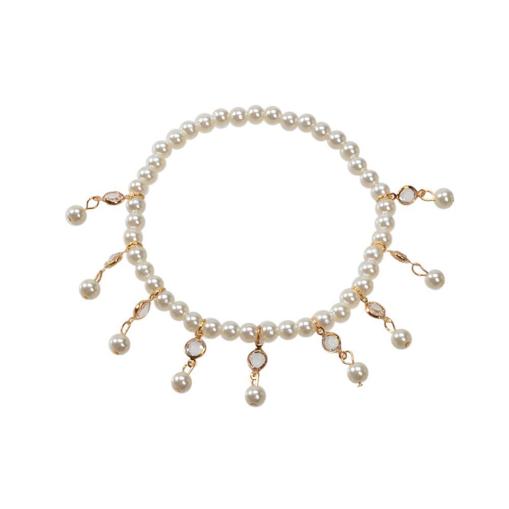Feelontop Handmade Elastic Pearl Bead Anklet Barefoot Sandal Beach Bling Jewelry - UrbanNest Co