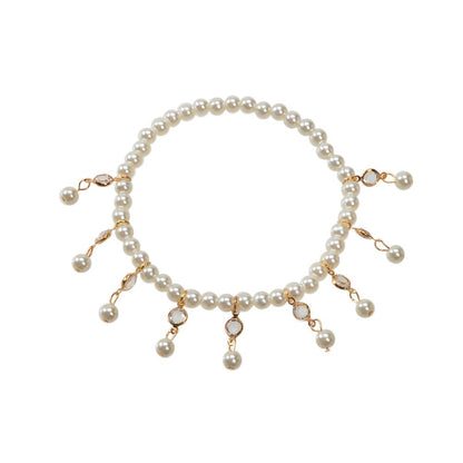 Feelontop Handmade Elastic Pearl Bead Anklet Barefoot Sandal Beach Bling Jewelry - UrbanNest Co