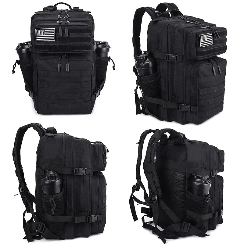 45L Tactical Backpack with Built - In Cooler Black - UrbanNest Co