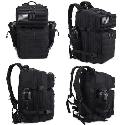 45L Tactical Backpack with Built - In Cooler Black - UrbanNest Co