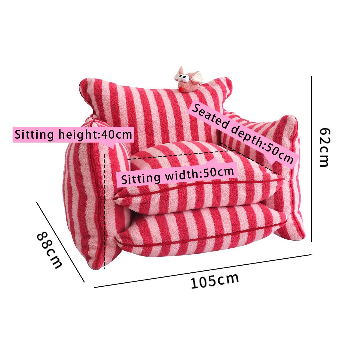 Playful Mind Striped Lazy Sofa Chair - UrbanNest Co