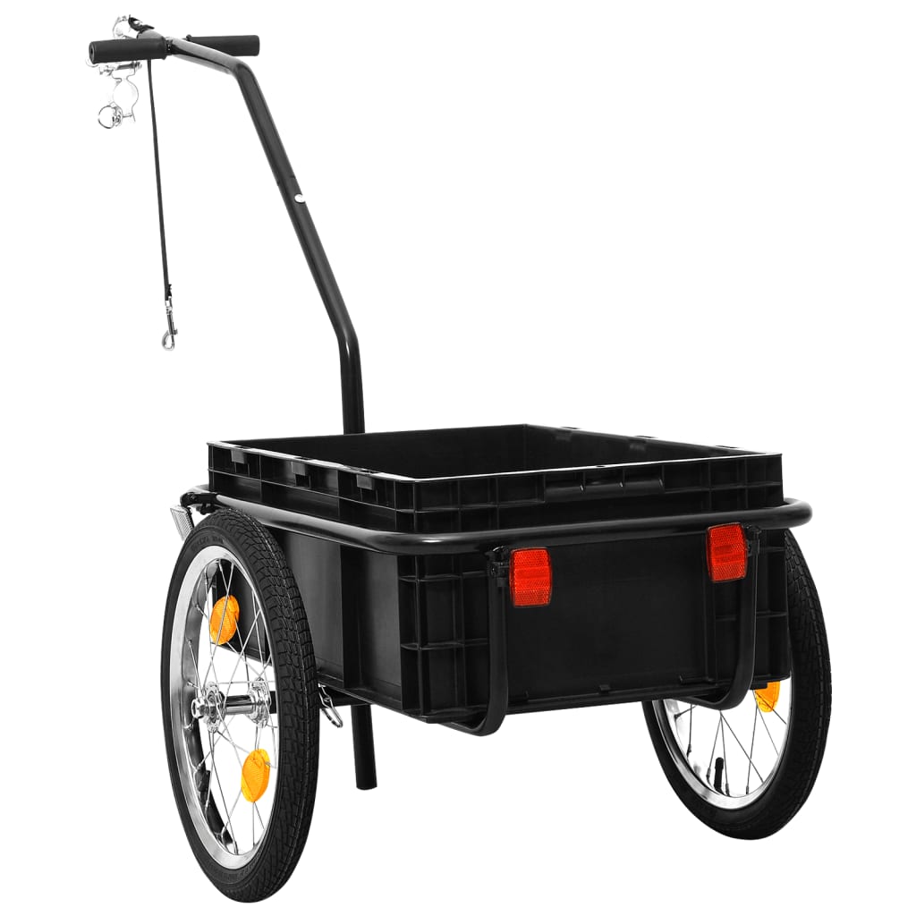 NNEVL Bike Cargo Trailer/Hand Wagon 155x60x83 cm Steel Black - UrbanNest Co