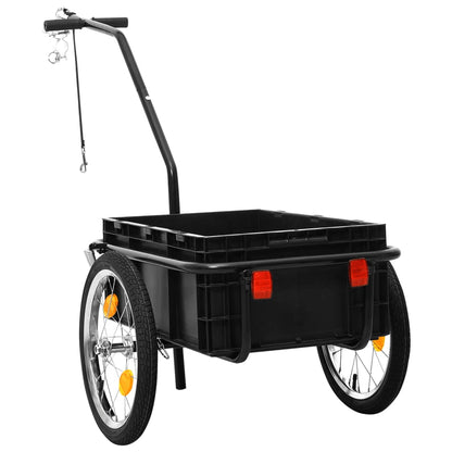 NNEVL Bike Cargo Trailer/Hand Wagon 155x60x83 cm Steel Black - UrbanNest Co