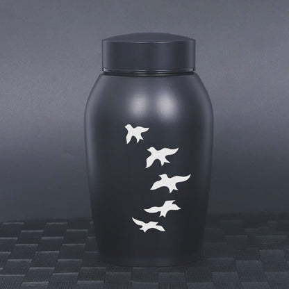 Stainless Steel Pet Memorial Urn: Black Portable & Moisture - Proof Ash Keepsake Designed for Small Pets - UrbanNest Co