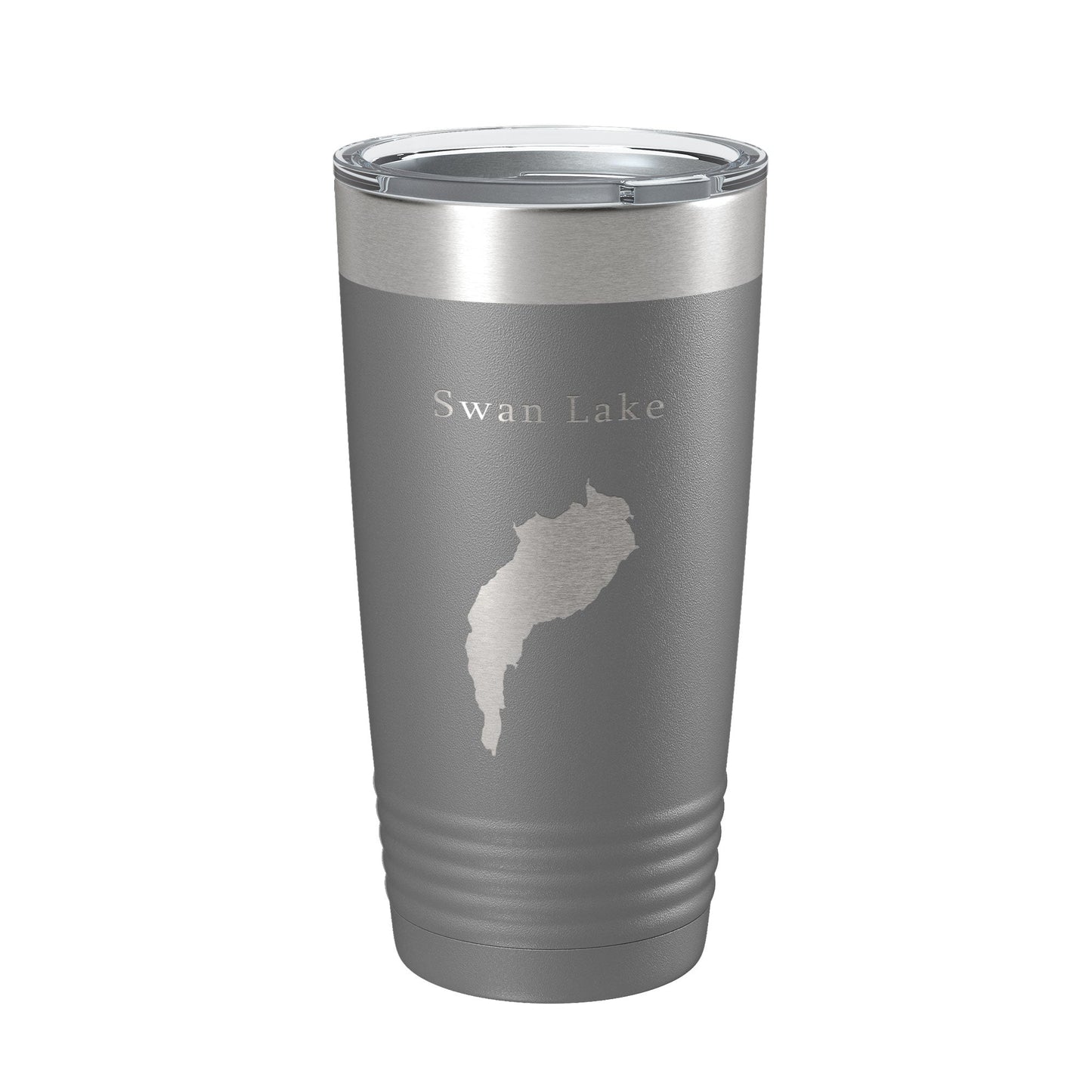 Swan Lake Map Tumbler Travel Mug Insulated Laser Engraved Coffee Cup Maine 20 oz - UrbanNest Co