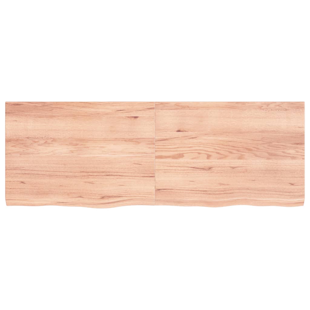 NNEVL Bathroom Countertop Light Brown 140x50x4 cm Treated Solid Wood - UrbanNest Co