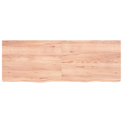NNEVL Bathroom Countertop Light Brown 140x50x4 cm Treated Solid Wood - UrbanNest Co