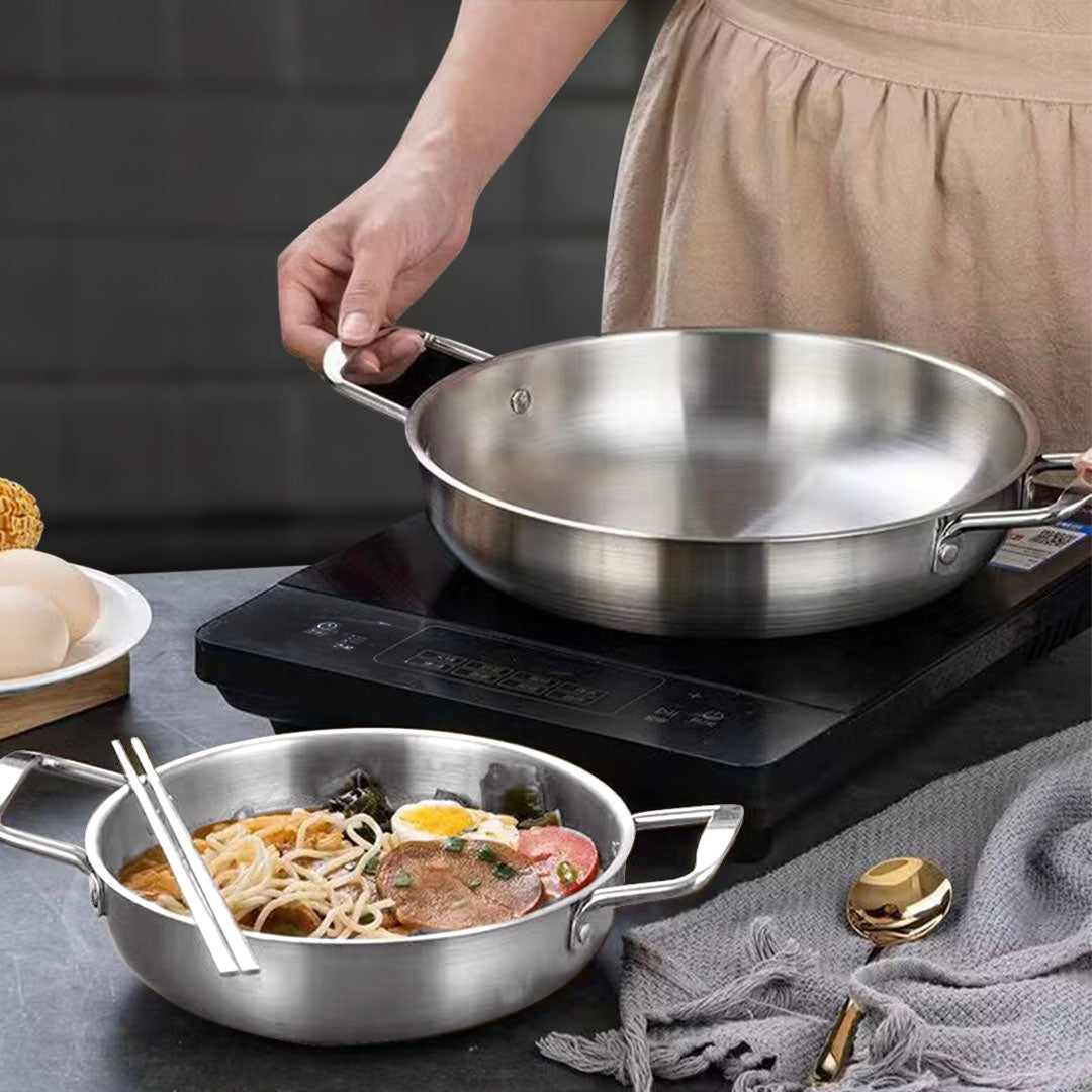 SOGA 20cm Premium Silver Seafood Dry Pot Stockpot Versatile and Durable Kitchen Essential - UrbanNest Co