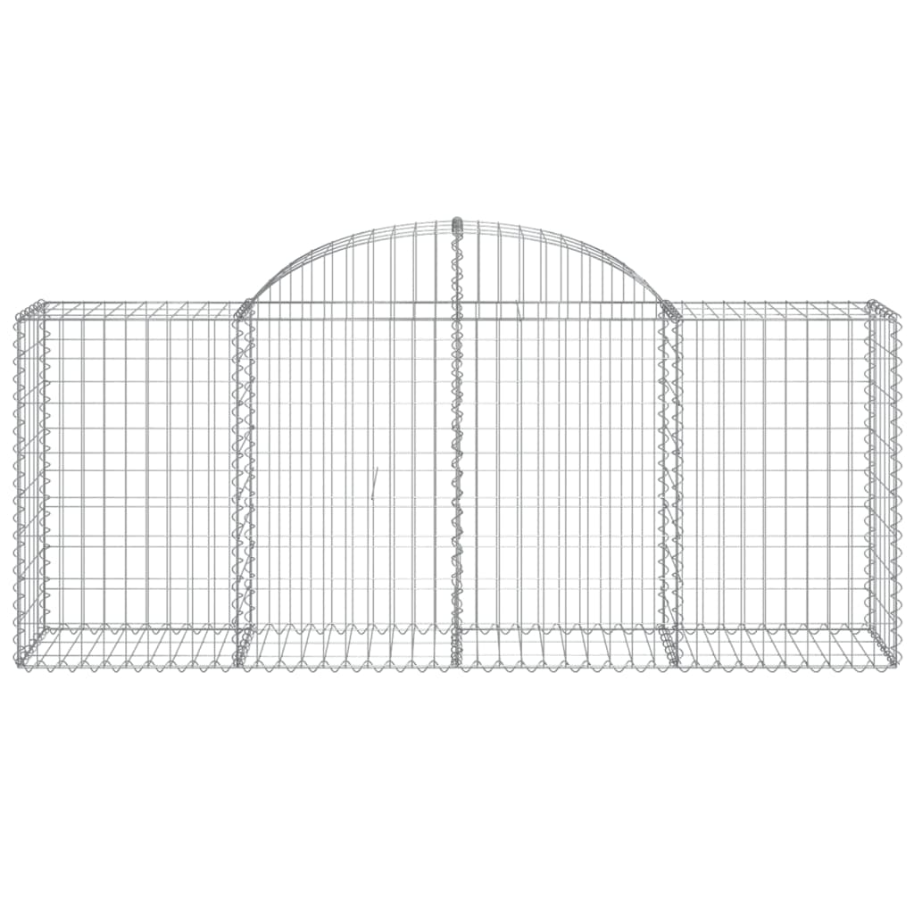 NNEVL Arched Gabion Baskets 3 pcs 200x50x80/100 cm Galvanised Iron - UrbanNest Co