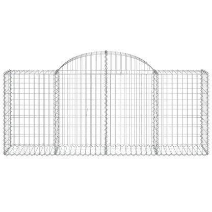NNEVL Arched Gabion Baskets 3 pcs 200x50x80/100 cm Galvanised Iron - UrbanNest Co