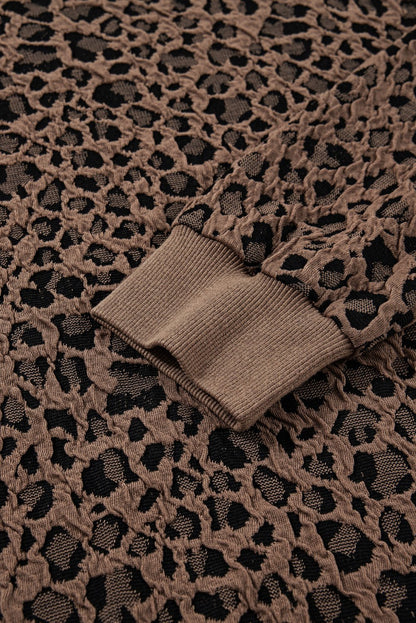 Annie Ribbed Trim Leopard Top - UrbanNest Co