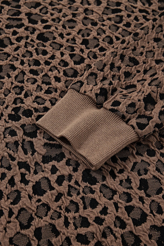 Annie Ribbed Trim Leopard Top - UrbanNest Co