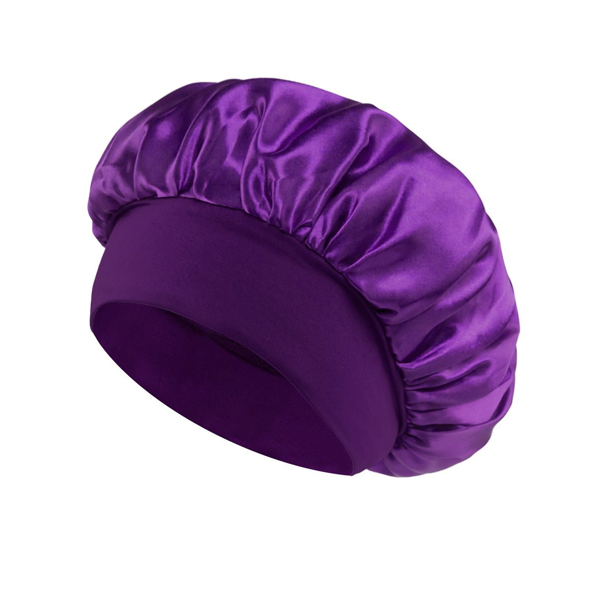 Solid Color Bath Cap Adult Fashion Satin Wide Brim Sleep Cap for Women Chemotherapy Hair Care - UrbanNest Co
