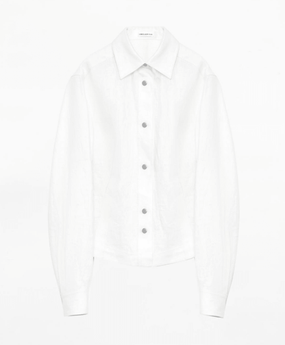 "Berlin Afternoon Tea" Refreshing breathable twill linen deconstructed silhouette old money style waist shirt top - UrbanNest Co