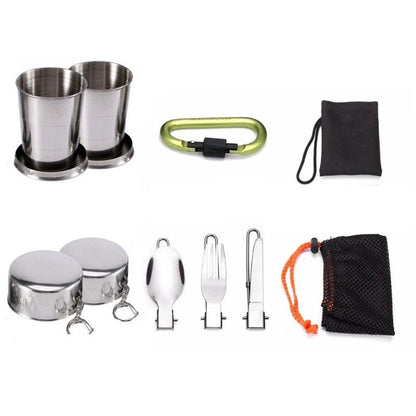 2 - 3 person Camping Cooking Ware Sets Pots Pans Picnic - UrbanNest Co