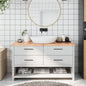 NNEVL Bathroom Countertop Light Brown 140x50x4 cm Treated Solid Wood - UrbanNest Co