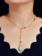 Boho Chic Handmade Colorful Beads Turquoise Water Drop Pendant Necklace Collar - UrbanNest Co