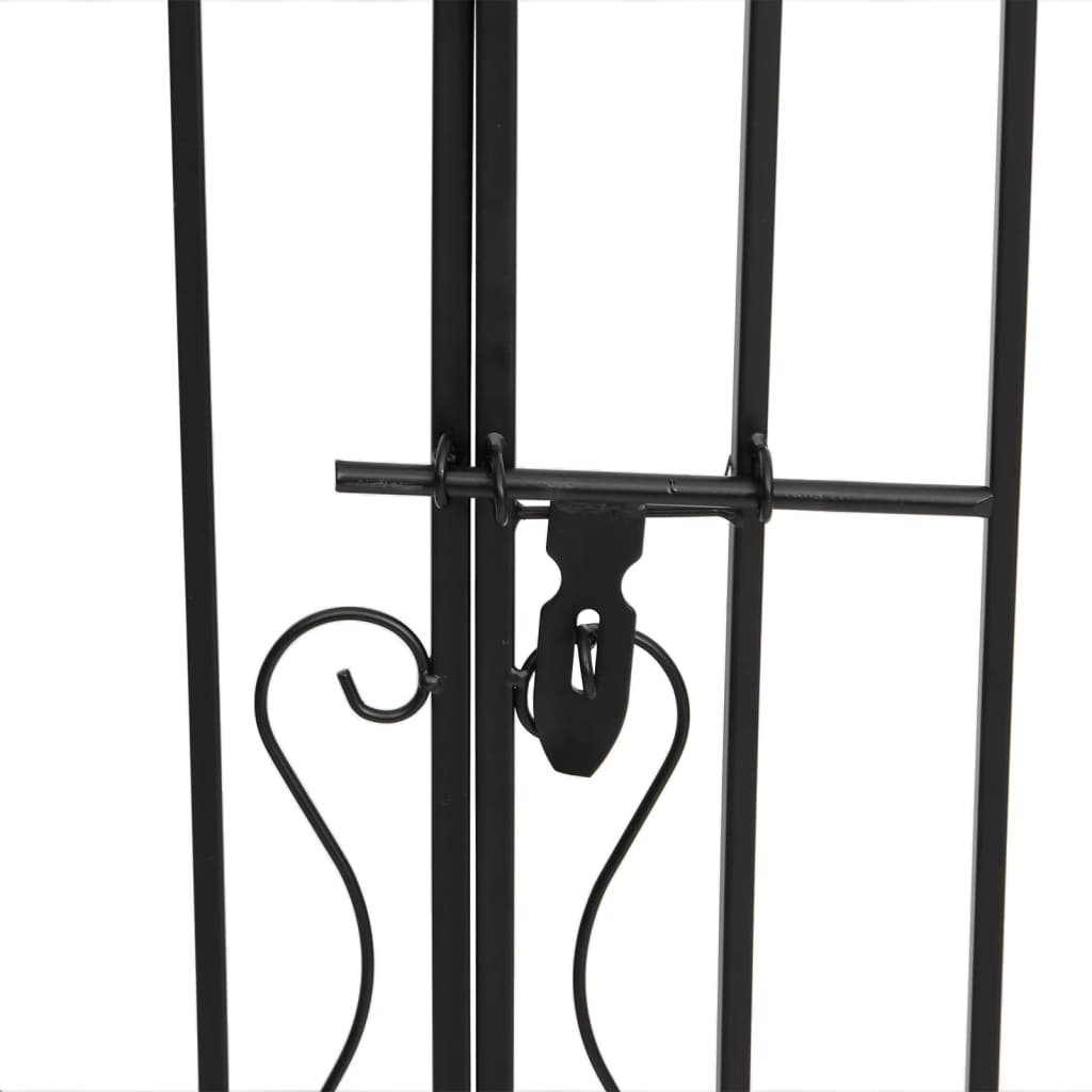 NNEVL Garden Gate Black 121x8x120 cm Wrought Iron - UrbanNest Co